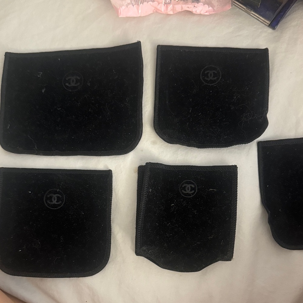 CHANEL Black Velvet Accessory Pouches 4 pouches bundle